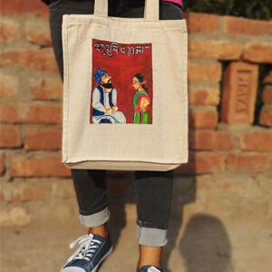 hand painted kabuliwala tote bag