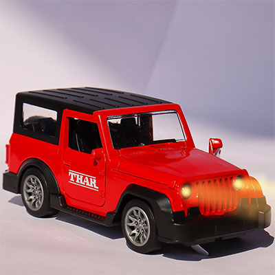 Metal Toy Car for Kids | Thar Metal Pull-Back Toy Car with Openable Doors, Lights & Music for Kids 1:32 Scale Die-Cast Model Car【Colors as Per Stock】